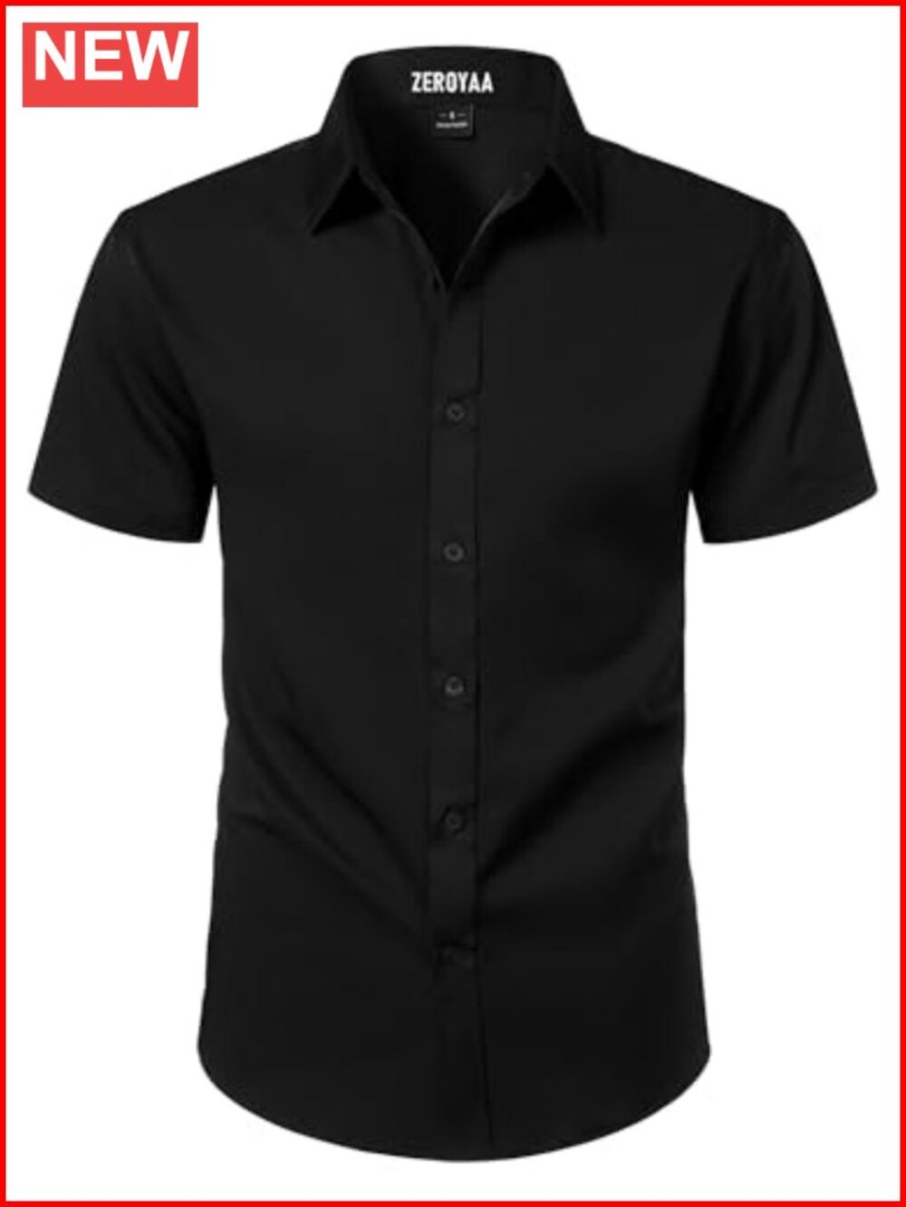 Men's Stretch Lightweight Slim Fit Short Sleeve Button-Down Dress Shirt